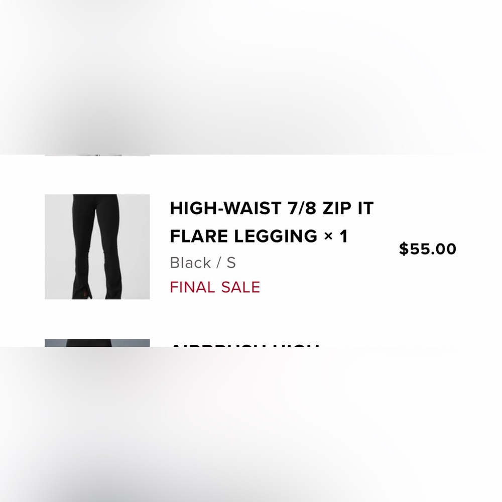 All leggings zip it high waist 7/8. Got these on the sale and can’t return